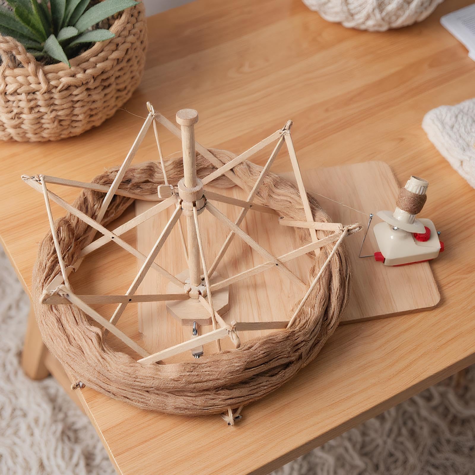 Sombrilla para bobinado de , soporte para bobinado de bolas de estilo ampliable, mecanismo de fácil de configurar, diseño de abrazadera de mesa estable, familia, amigos, amantes de los