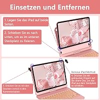 KBCASE iPad 10-11 hüvely forgó billentyűzettel, 7 szín háttérvilágítás, QWERTZ 9