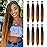 8 Pack Ombre Braiding Hair Pre Stretched - 20 80G/Pack Premium Pre Stretched Braiding Hair Extensions, Professional Itch Free Hot Water Setting Perm Yaki Texture Prestretched Hair(1B/30/27)