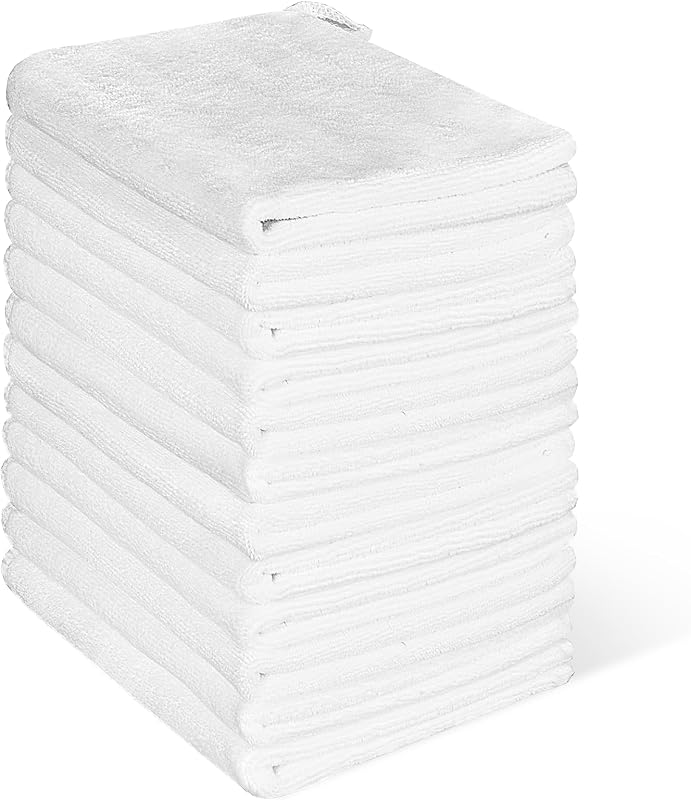 Panos de microfibra ZHAYAO brancos, 30,48 cm x 30,48 cm, pacote com 12
