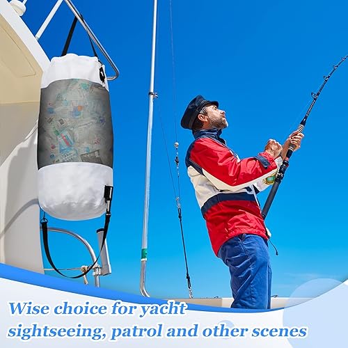 Miniatura 6 de Bolsas de basura portátiles para barcos al aire libre, contenedor de basura de malla de aro mediano, bolsas de basura reutilizables para barcos,