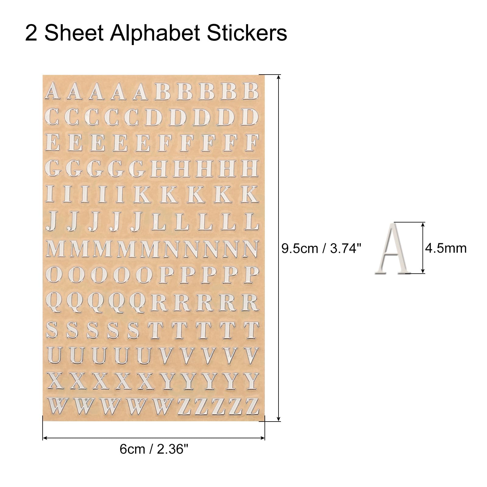 Pegatinas De Letras 3D Metálicas De La A A La Z, 4.5mm, Para Resina, Manualidades, Uñas O Decoración