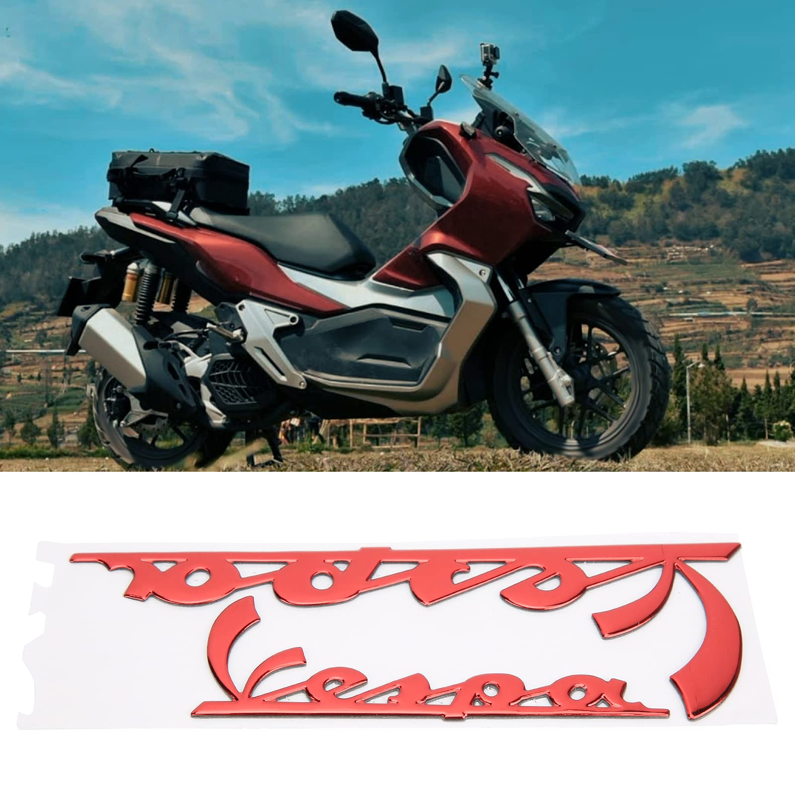 3D Embleme-Aufkleber Für Vespa GTS300, LX125, LX150 – Rot, Wetterfest & Selbstklebend