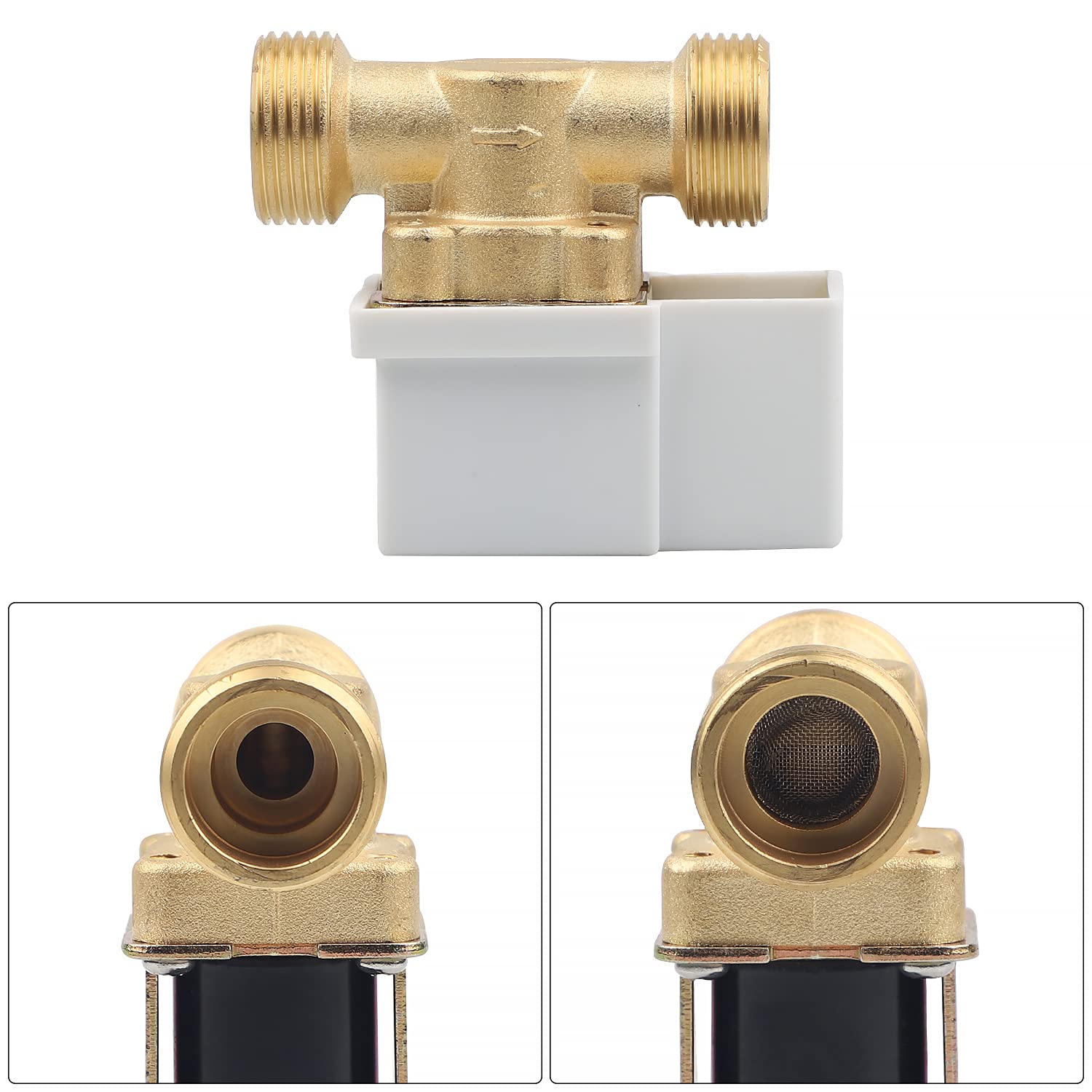 SWAWIS Lot de 2 Electrovanne 3/4" AC 230V Vanne Électromagnétique Électrique Électrovanne Magnétique en Laiton Électrovanne pour Le Contrôle de l'eau