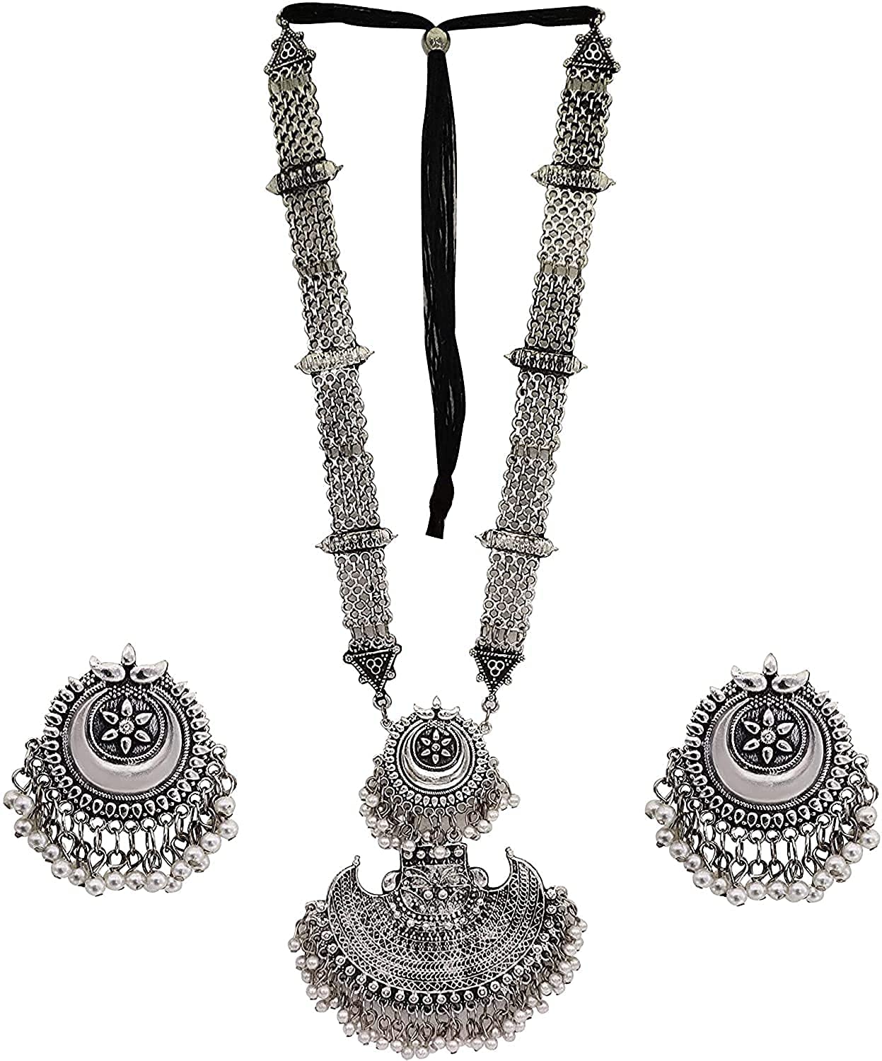 IMTRA FASHIONAdjustable Thread Necklace Set for Women Indian Oxidized Jewelry