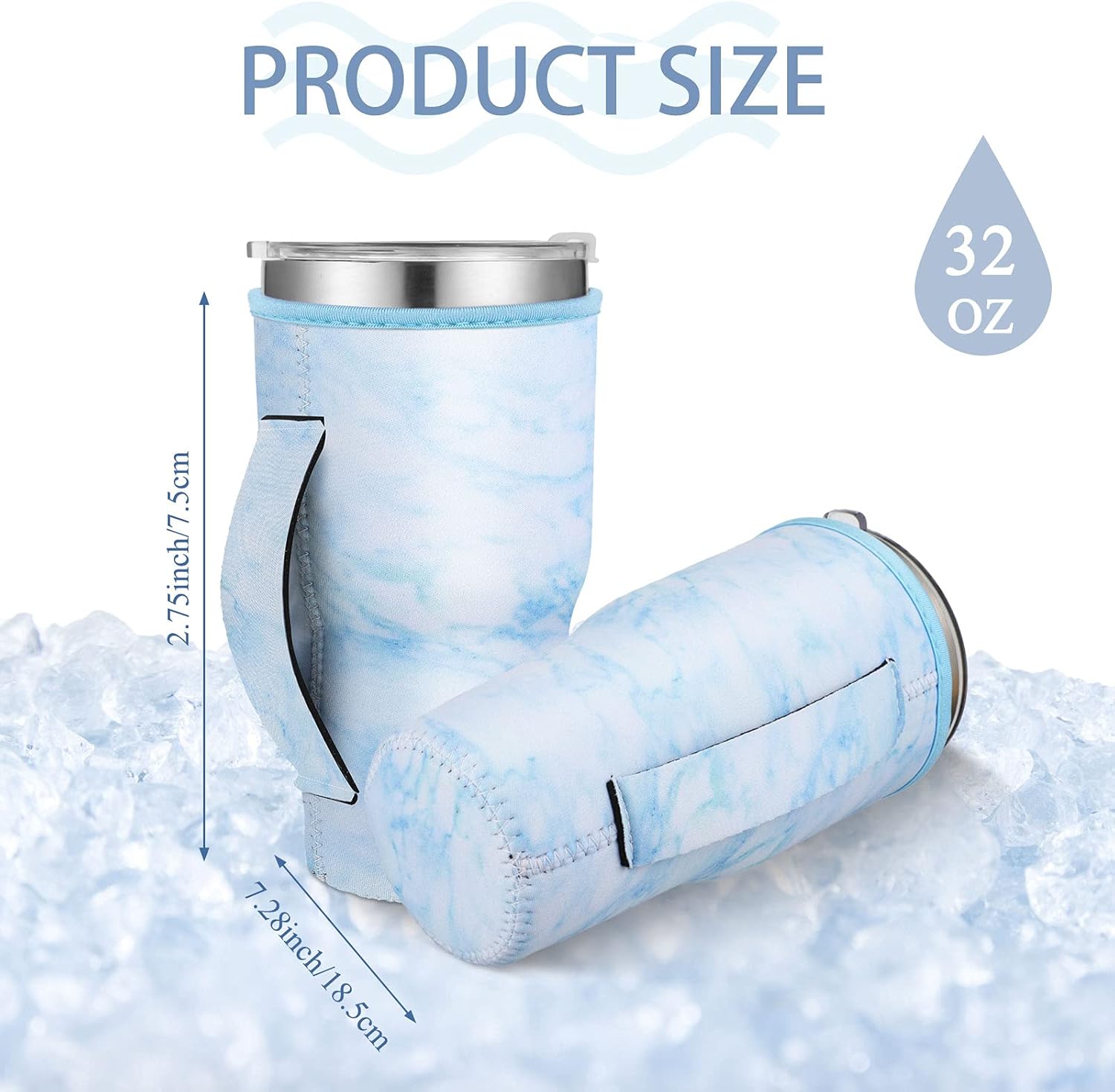 6 Pieces Reusable Coffee Sleeve Marble Neoprene Cup Insulator Cup Sleeve Cover Holder Insulator Sleeve Drinks Sleeve Holder for 30 oz Cold and Hot Beverages, Machine Washable, 6 Styles: Home & Kitchen