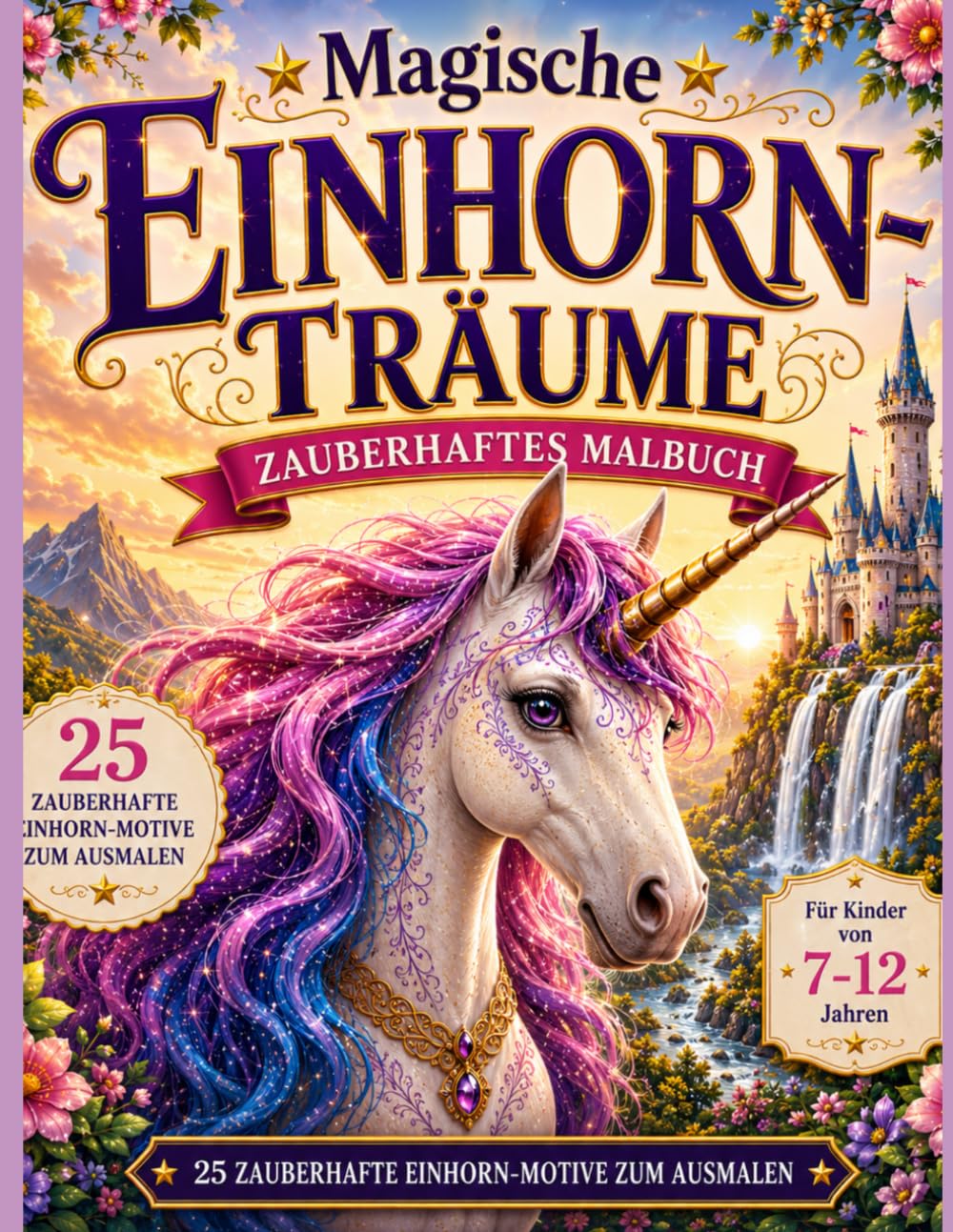 Magische Einhorn- Träume: Zauberhaftes Malbuch für Kinder von 7-12 Jahren mit wunderschönen Einhörnern und fantasievollen Ausmalbildern