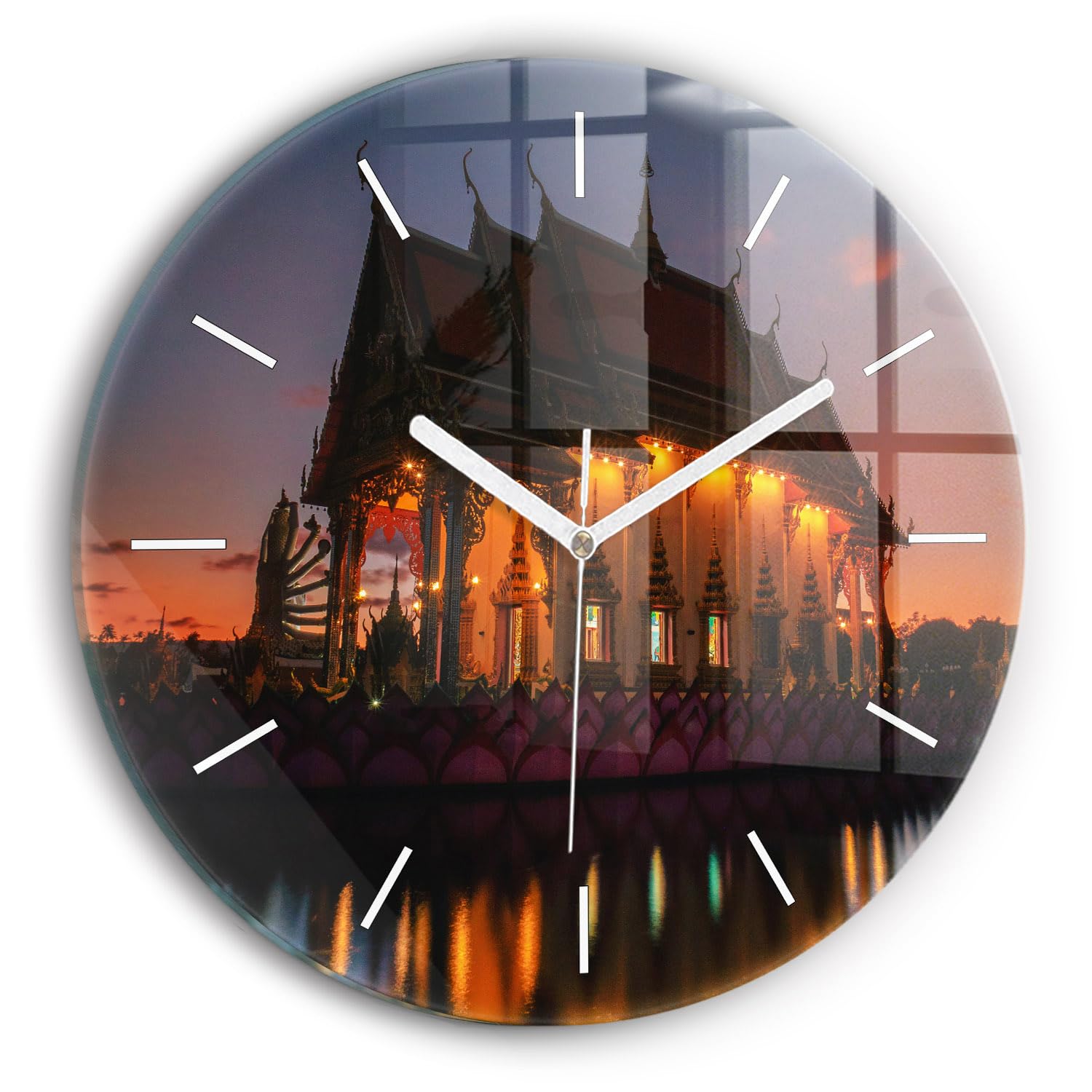 Horloge en Verre sans tic-tac Wallfluent 30 cm pour stopper les bruits dans la chambre