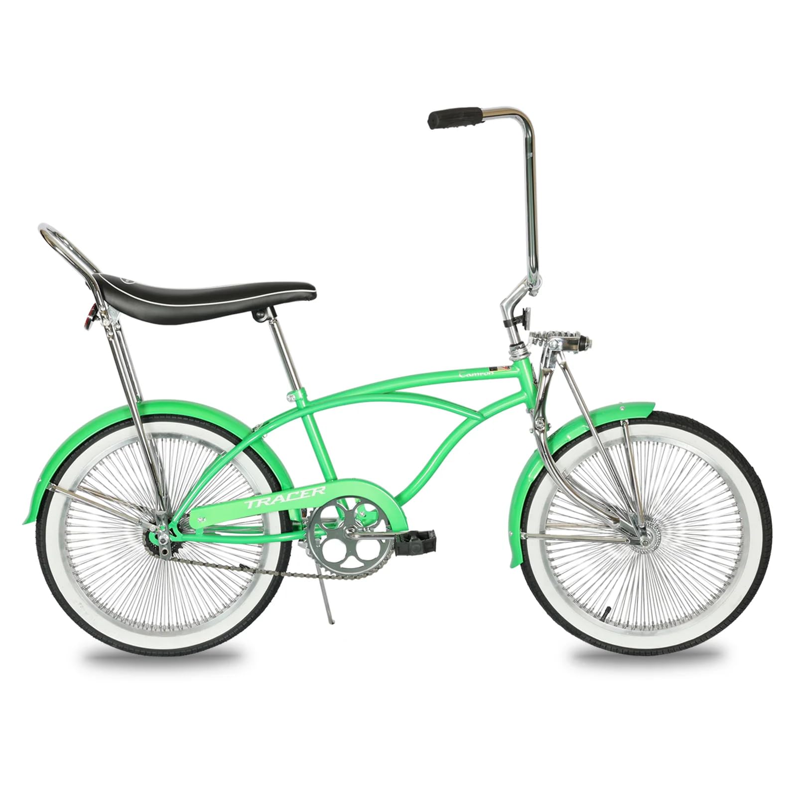 Tracer Retro Beach Cruiser for Adults,20 Inch Wheels,1.75 Tire, City Bike, Lowrider Springer Fork Retro Banana Seat,High Rise Handlebar - Multi Color
