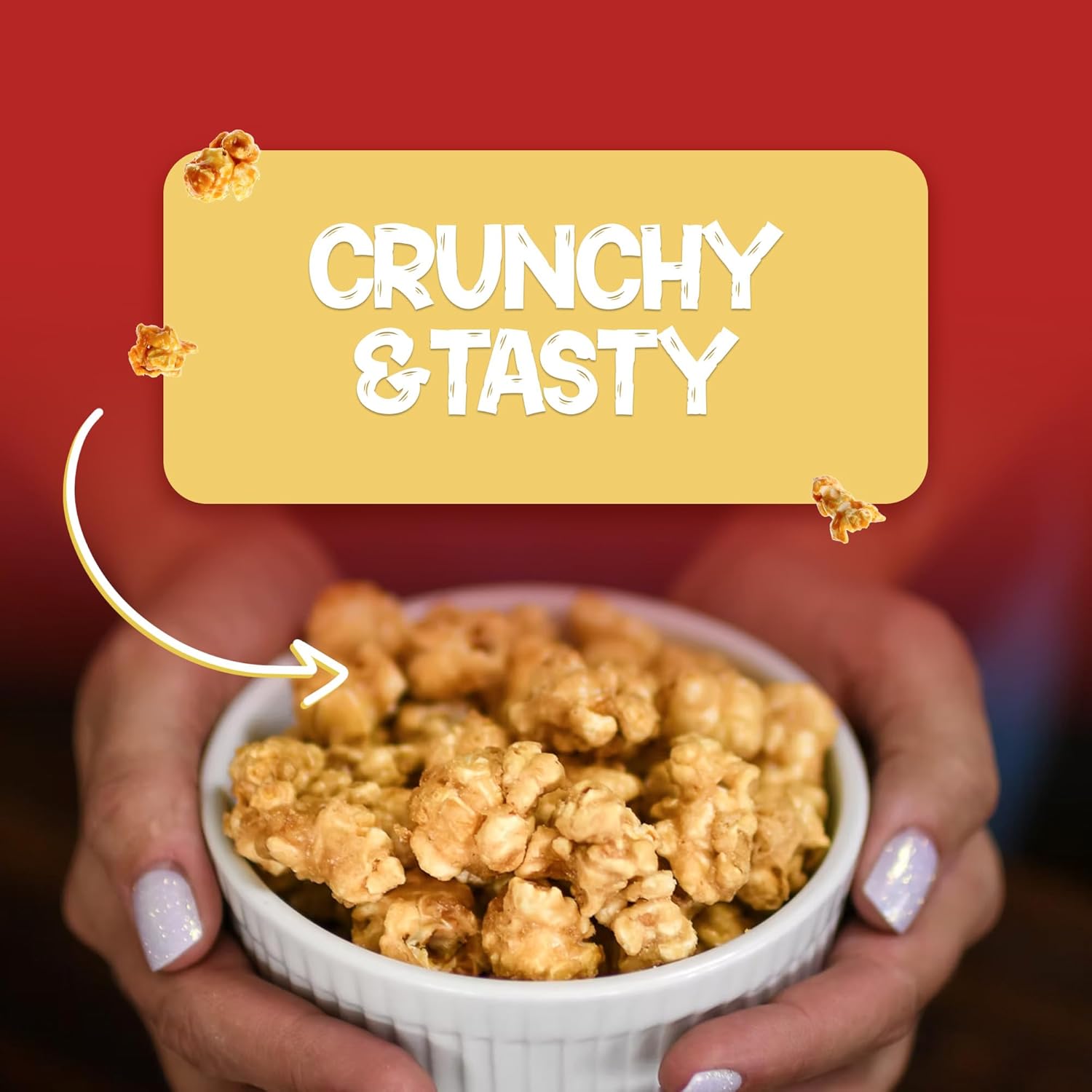 KrackCorn Caramel Popcorn, Gluten-Free, Non-GMO, Sweet and Salty Snack, No High Fructose, Guilt Free, Non Greasy Delight Ideal for Family Parties, 11 Oz, Pack of 3