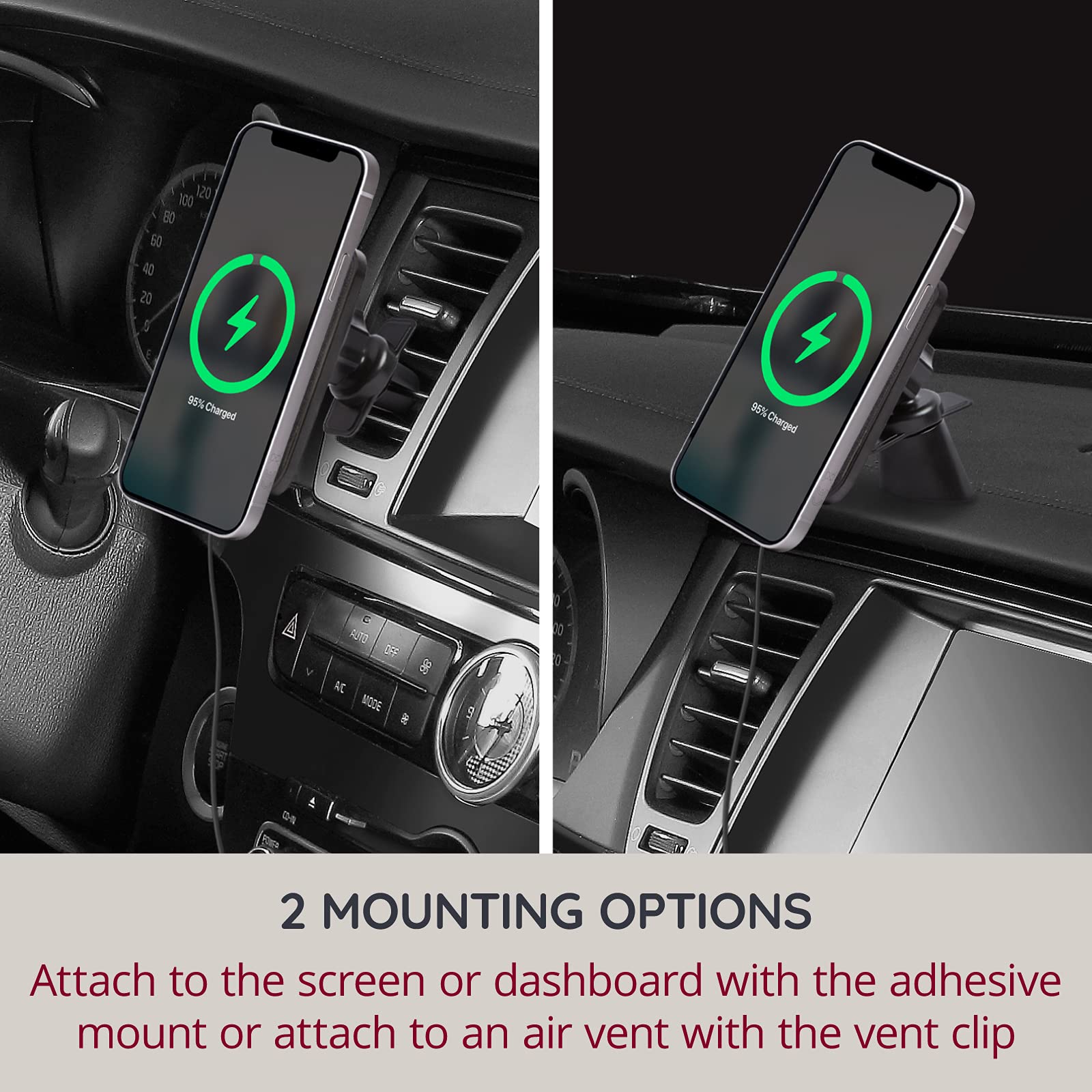 Support Telephone Voiture Induction, Compatible Magsafe 15W Chargeur Induction Voiture Image du produit 3