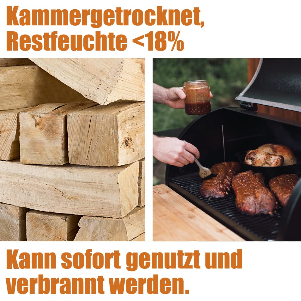 Kingpower bukowe drewno wędzarnicze, drewno opałowe, 10-30 kg, drewno bukowe bez kory, 25 cm, drewno kominkowe, drewno opałowe, grillowanie, wędzarnia, wędzarnia, ilość: 10 kg