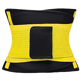 VENUZOR Waist Trainer Belt for Women - Waist Cincher Trimmer - Slimming Body Shaper Belt - Sport Girdle Belt (UP Graded)(Yellow,Small)