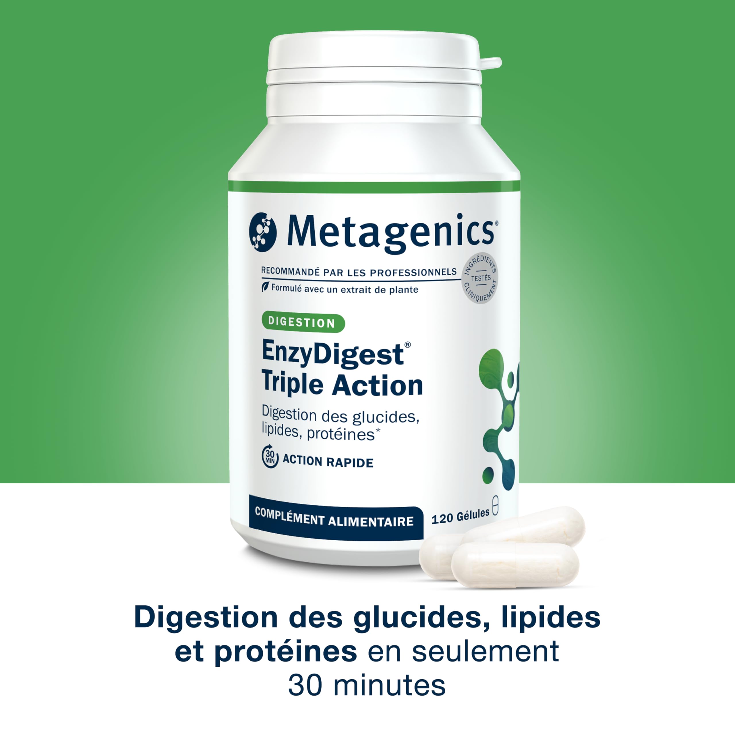 Metagenics EnzyDigest, Enzymes Digestives, Gingembre, 120 Gélules | Complexe d'enzymes digestives avec gingembre. Formule destinée à un usage quotidien.