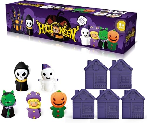 Miniatura 6 de Juguetes de aprendizaje para niños de 1, 2, 3, 4 años, 5 marionetas de dedo de Halloween y 5 graneros para niños, juego de motricidad fina, juguetes