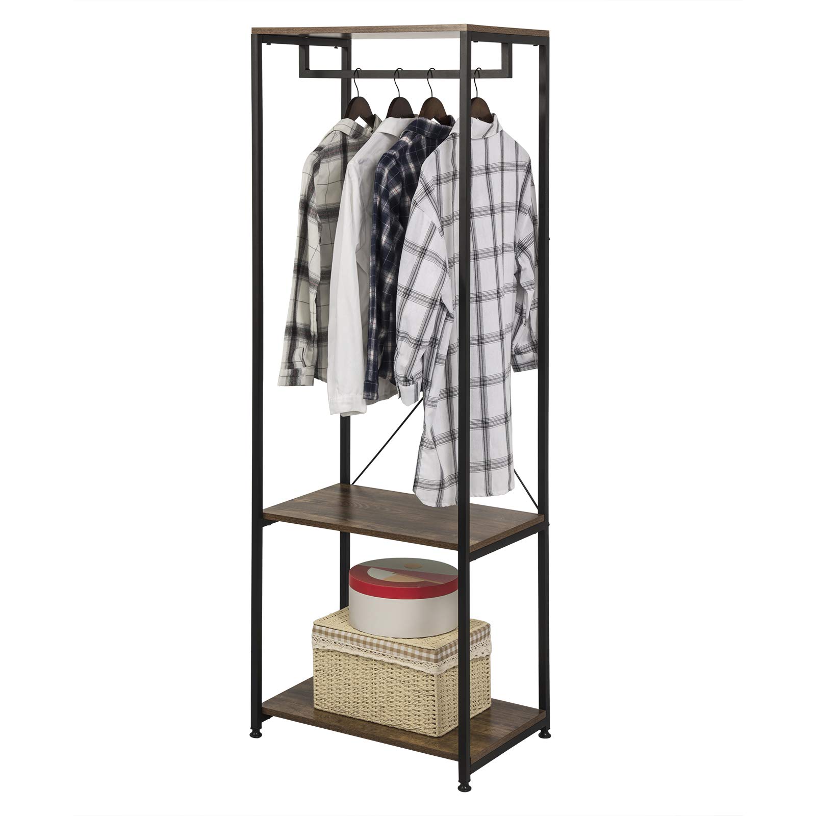 Buy eSituro Heavy Duty Clothes Rail, Wooden Clothing Rail Metal Rod ...