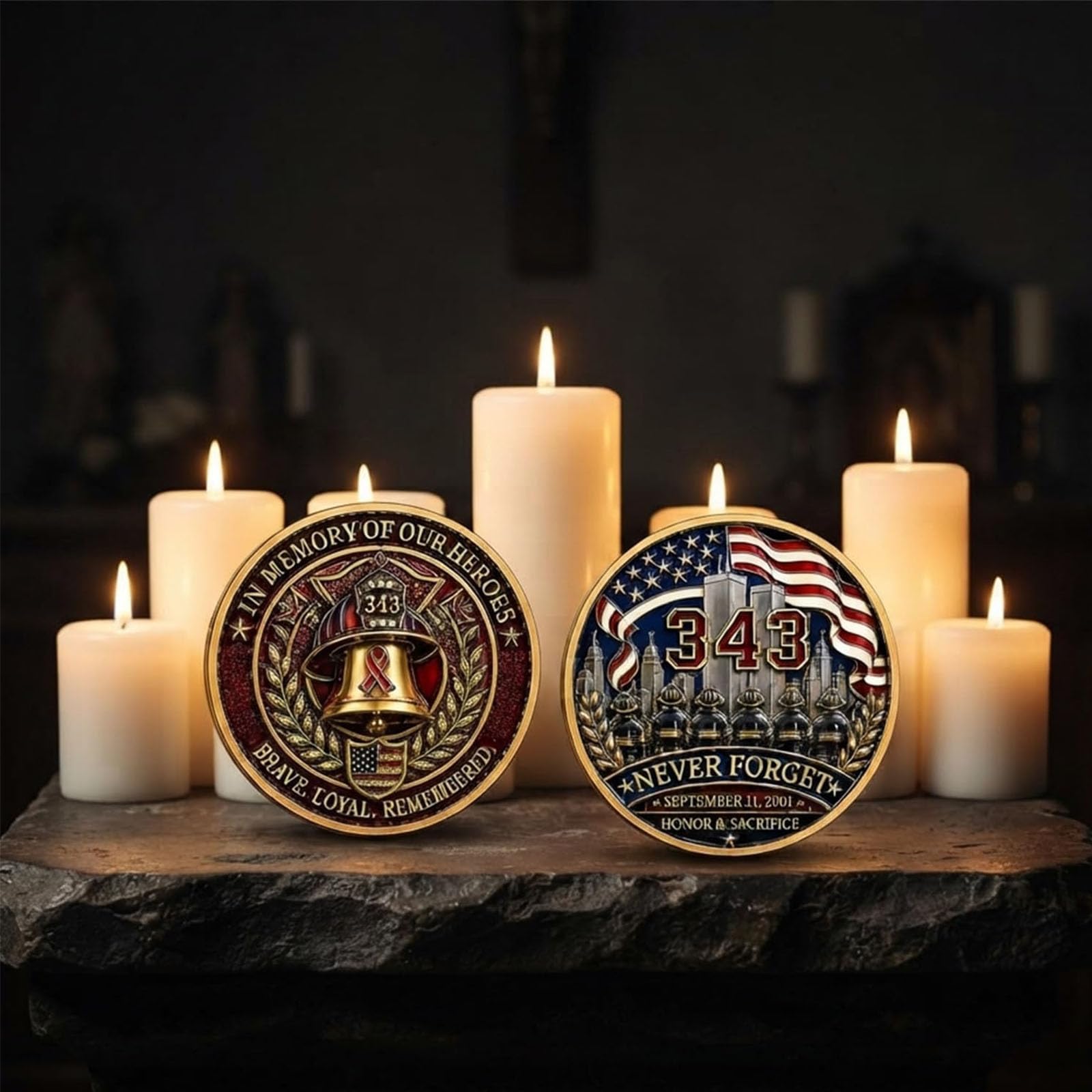 Moneda del 25.º aniversario de los bomberos (343) (10pcs)