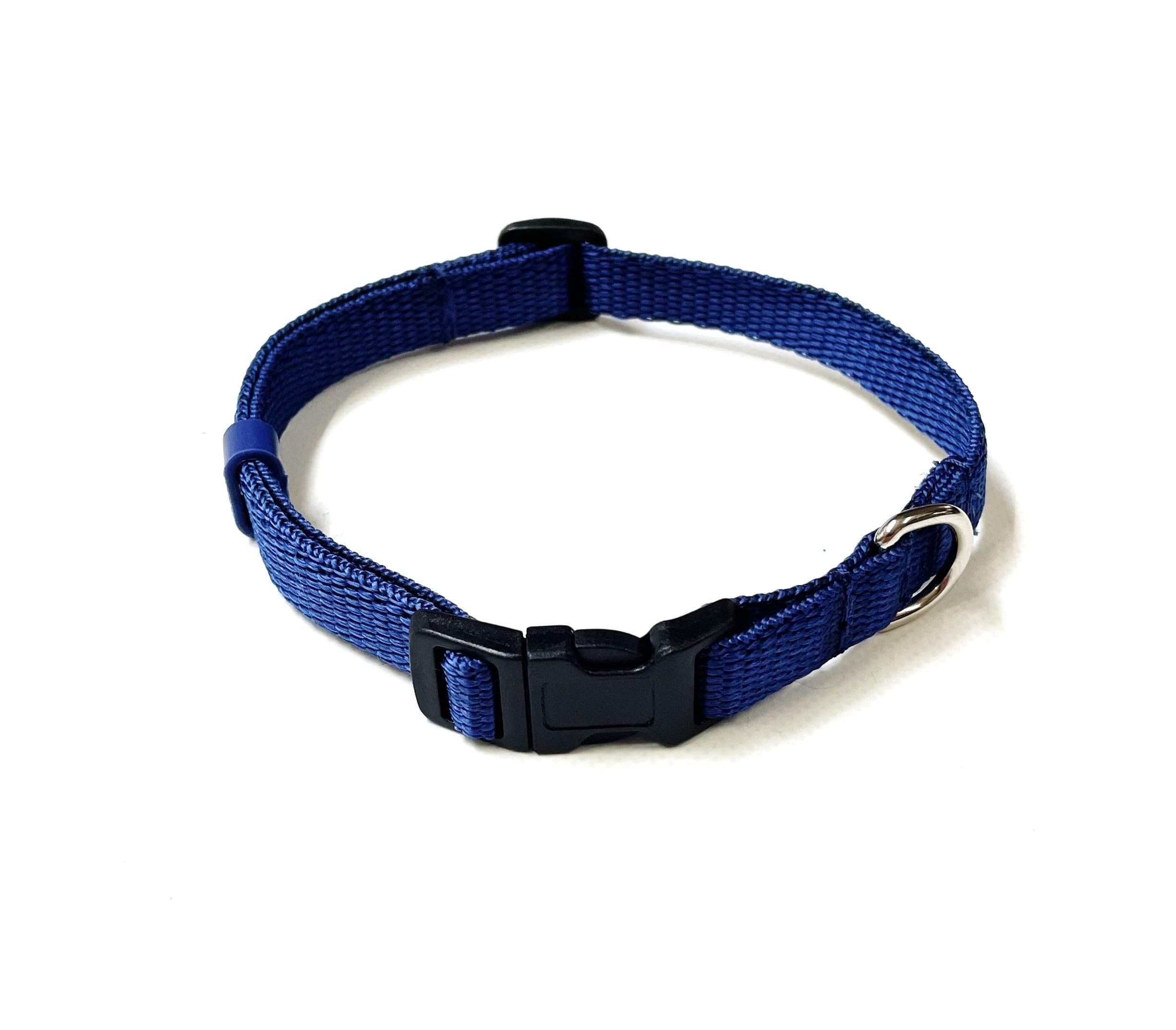 Puppy Collar Small Dog Collar Adjustable Strong Durable Training Walking 13mm Webbing (X-Small (8" - 11"), Navy) — image 1