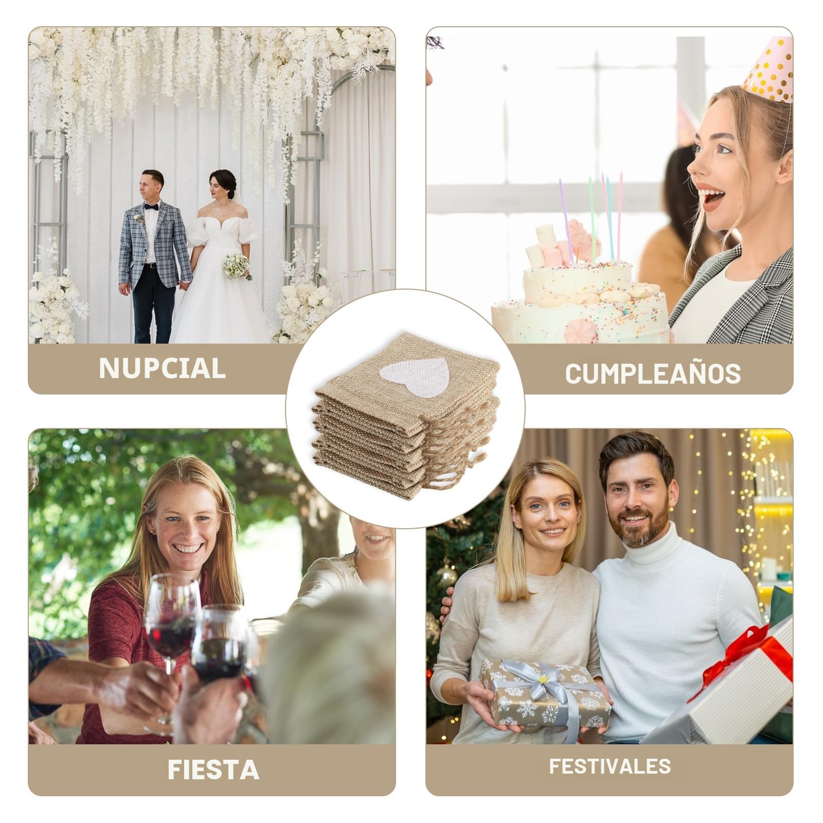 20 Pcs Bolsitas de Tela Pequeñas, Bolsas Regalo, Sacos de Yute Pequeñas con Cordón, Bolsitas para Regalos Joyeria Fiesta Bodas Navidad (10x8cm)