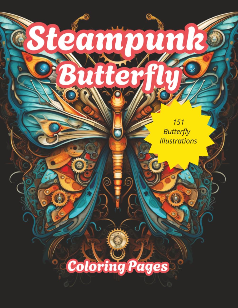 Steampunk Butterfly Coloring Pages