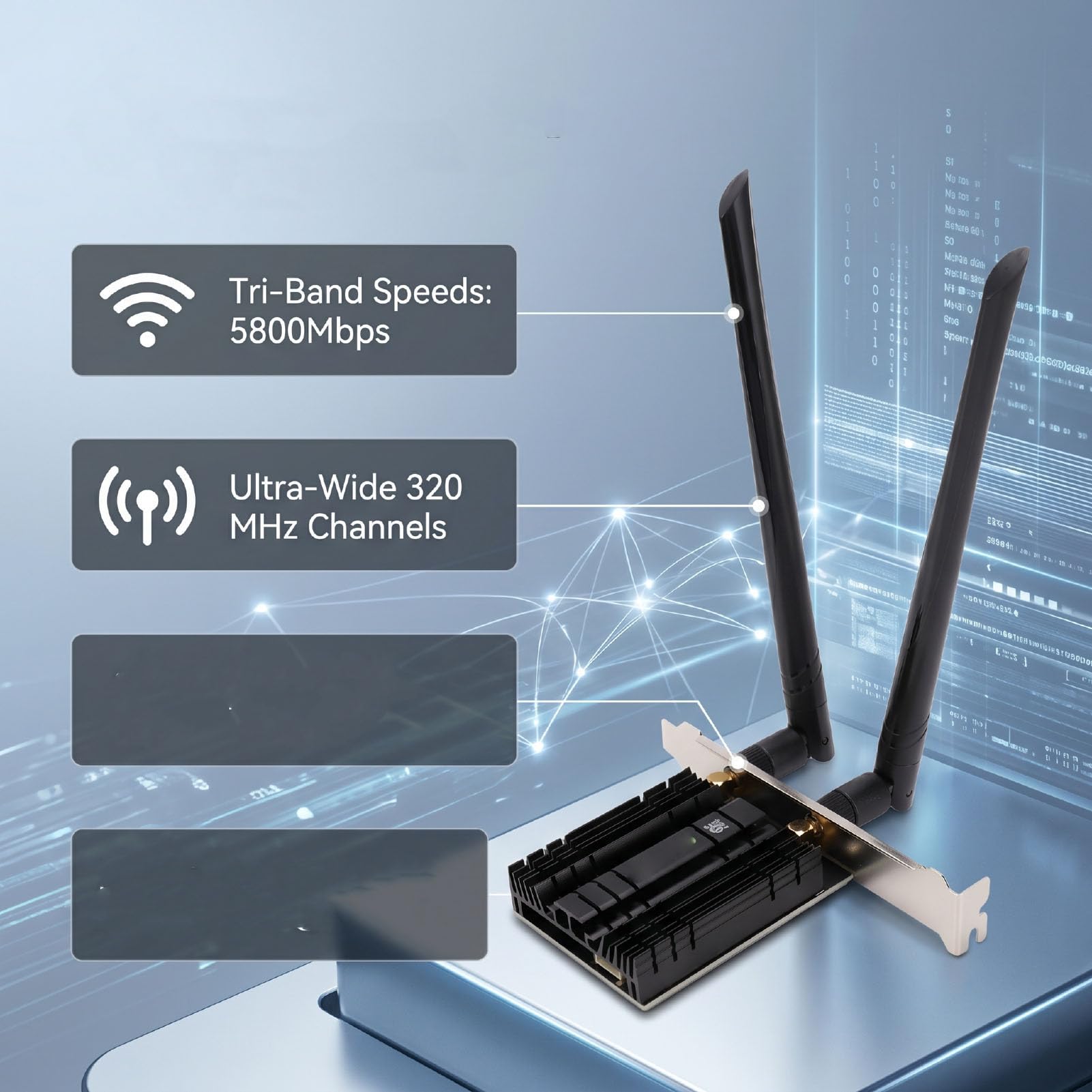 Tangxi Scheda WiFi WiFi 7 PCIe per PC Desktop, BT5.4 6G 5G 2.4G 3 Bande