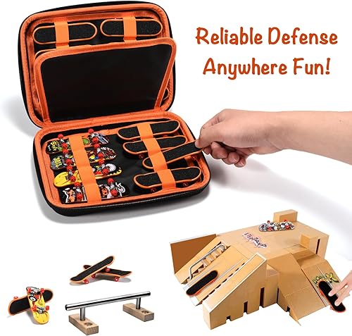 Miniatura 5 de Klawdsky Funda para diapasón, funda de transporte para patinetas Teck Deck Ultra DLX, funda de almacenamiento compatible con 16 mini patinetas (solo