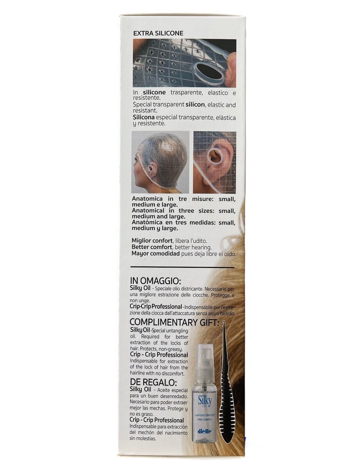 Mito Dielle anatomisches Friseur Strähnenhaube aus Silikon - Das Original Silikon Strähnenhaube mit Kreuzschliff - Made in Italien -Größe M