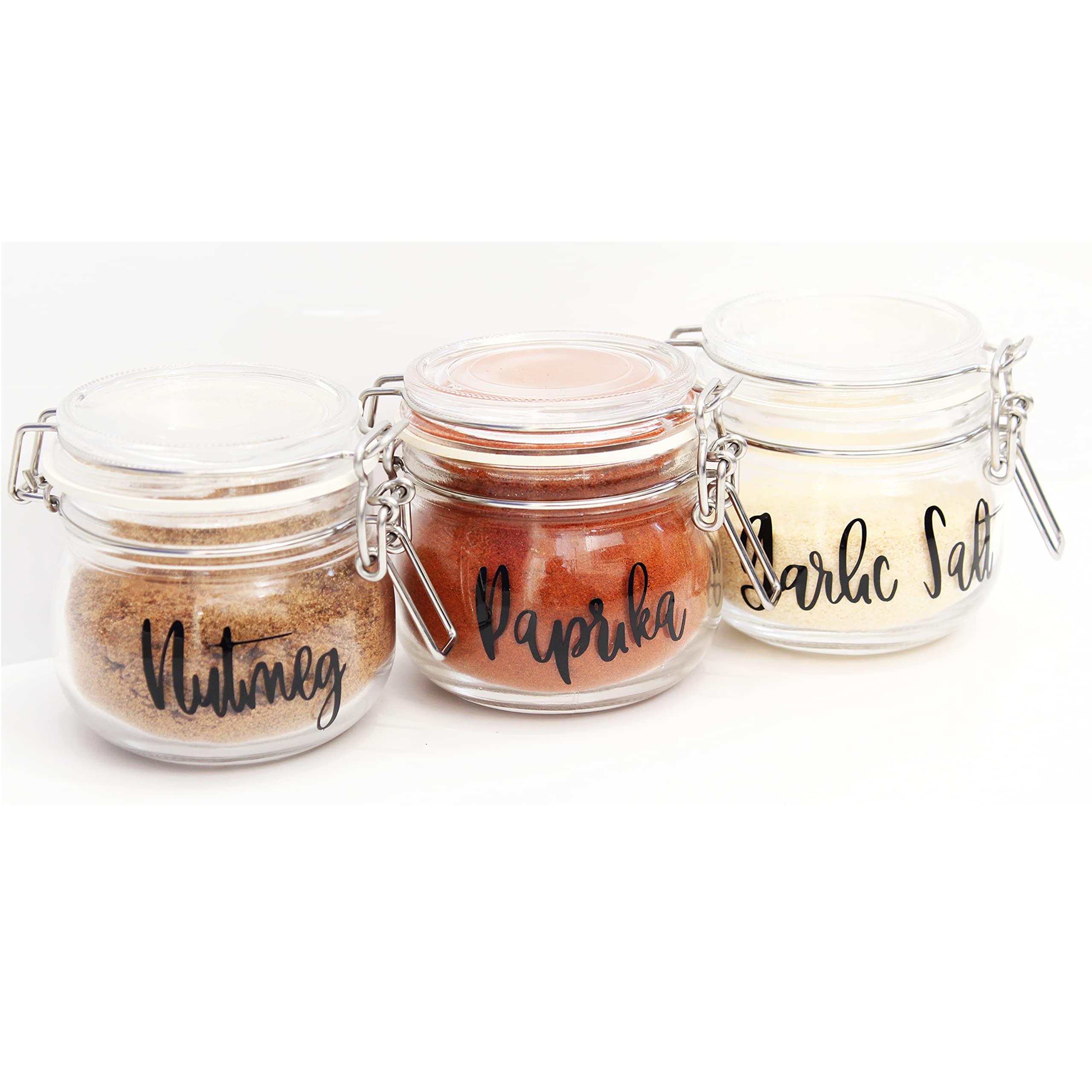 BS 5 x Custom Personalised Home Organisation Name Labels Stickers | SPICE JARS | 30MM HEIGHT | Custom Edit | Hinch | 24 Colours | Upto 10 characters