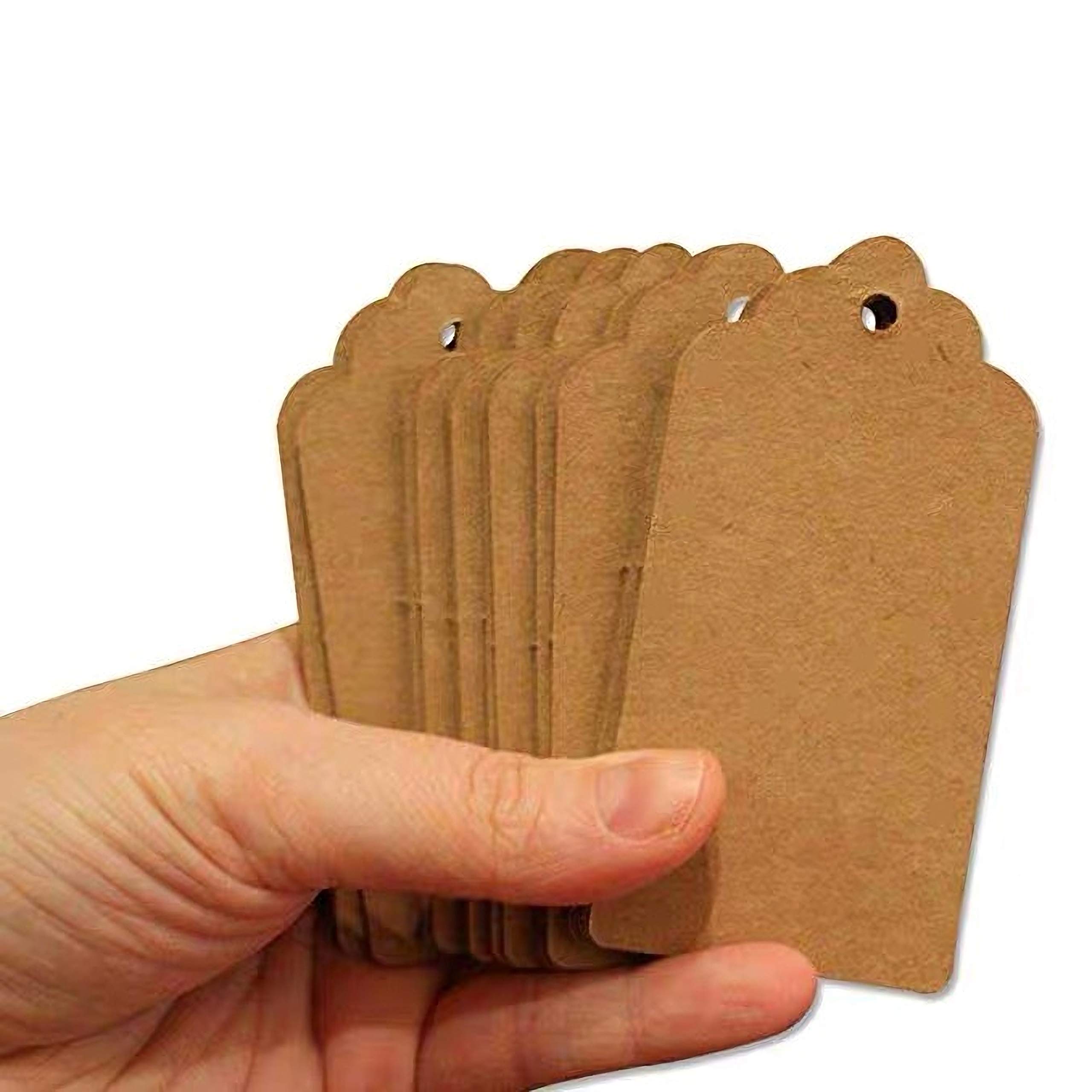 120 étiquettes Kraft Ficelle Jute - Étiquettes Cadeaux 4.5x9.5cm Marron