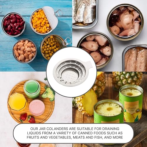 Miniatura 6 de Colador de latas multiusos de acero inoxidable  Colador universal de acero inoxidable de grado alimenticio con asa para latas pequeñas y grandes,