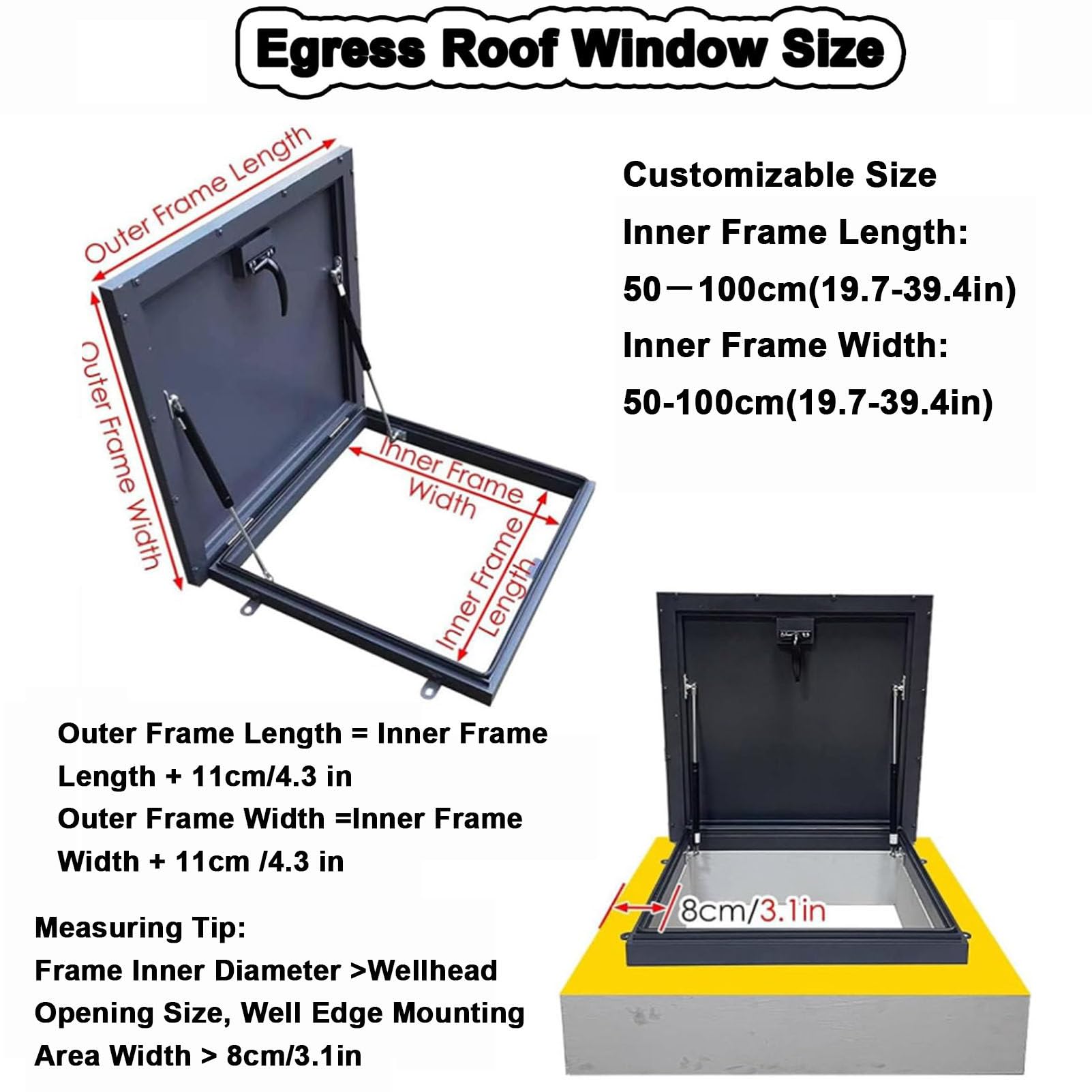 Trampilla de techo galvanizada, trampilla de techo de acero galvanizado con recubrimiento en polvo, puerta de seguridad de acero para techo, trampilla de acceso al techo, trampilla,60x60cm