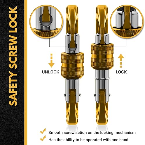 Vista 67 de 12kN (2697 lbs) Heavy Duty Carabiner Clips, for Securing Pets, Outdoor, Camping, Hiking, Hammock, Dog Leash Harness, Keychains