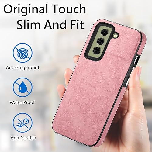 Miniatura 8 de Asuwish Funda de teléfono para Samsung Galaxy S21 FE 5G con protector de pantalla de vidrio templado y funda delgada de cuero suave resistente