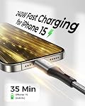 Silkland 240W USB C to USB C Cable (1FT, 2Pack), Type C Fast Charging Cable PD 3.1, Nylon Braided USBC Cable Compatible for iPhone 17/16/15 Series, MacBook Pro, iPad Air, Galaxy S25 S24, Pixel