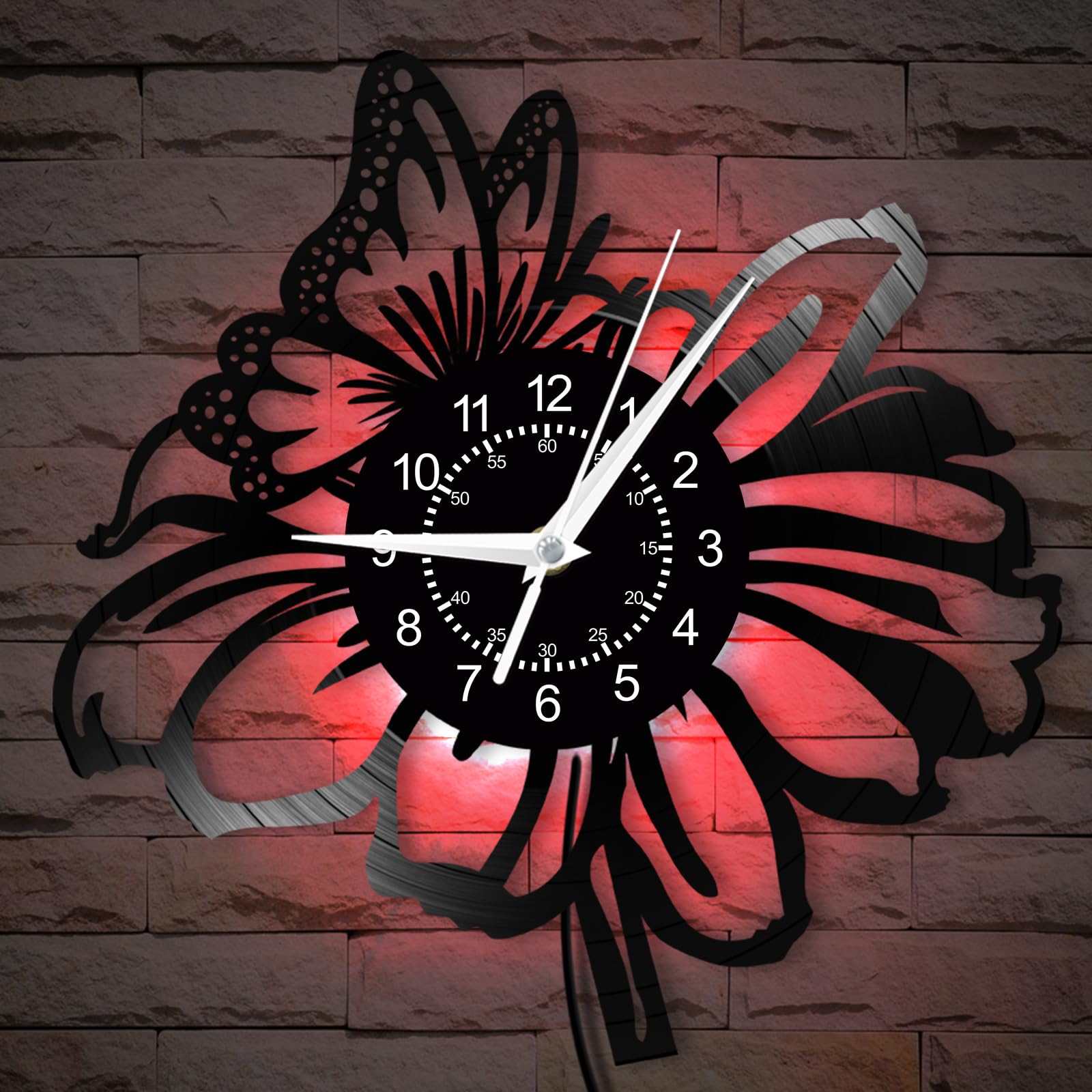 Amazon.com: Timeglow Flowers with a Butterfly Wall Clock, 7 Colors