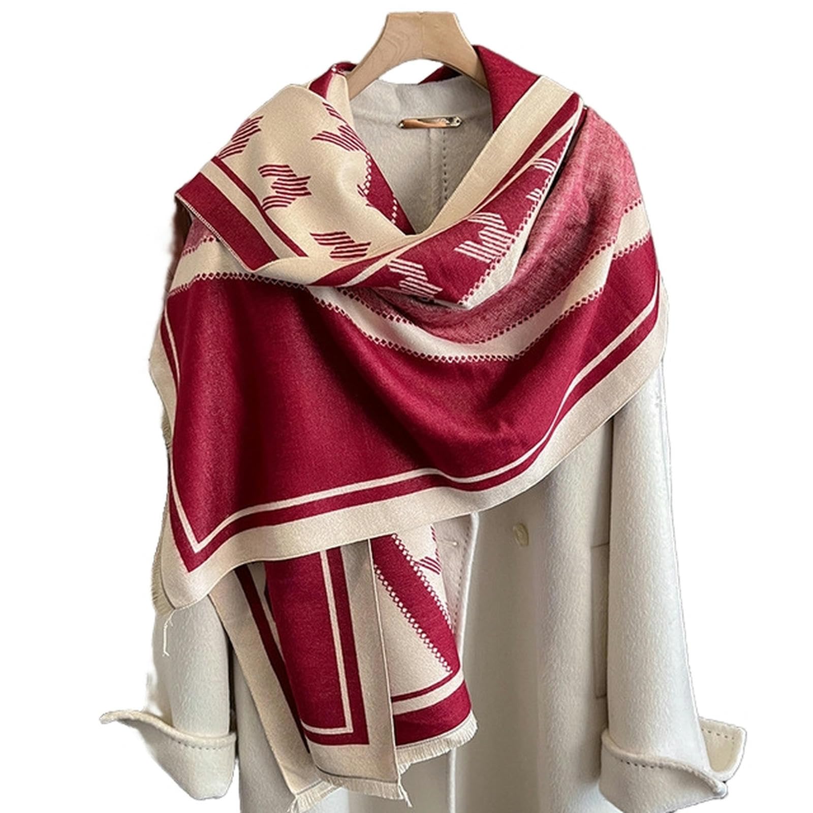 Zonto Scialle Sciame di Sciarpa Calda Invernale Houndstooth Floral Spessa Sciarpa da Donna Scialle da Viaggio in Velluto da Donna