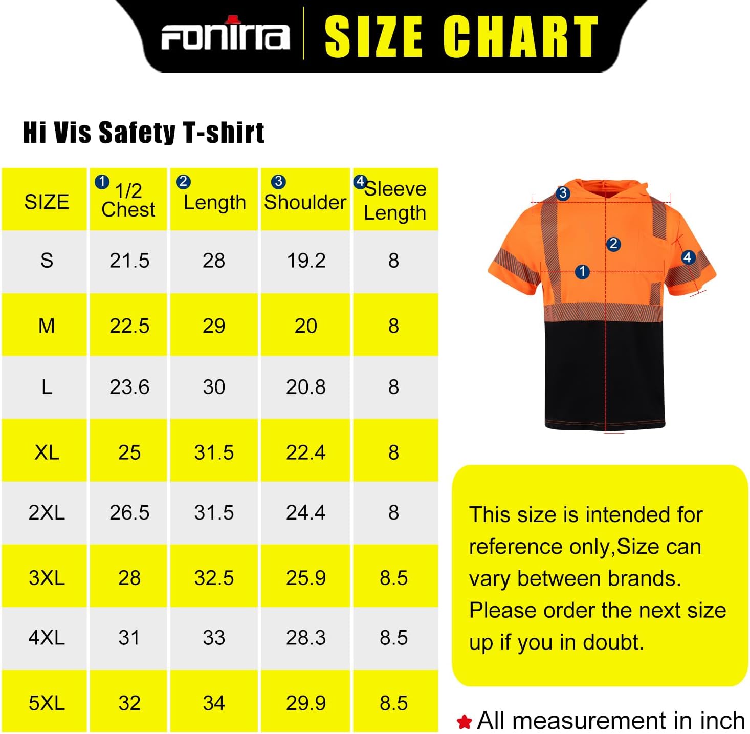 FONIRRA 3 Pack Hi Vis Shirts for Men Safety Reflective Short Sleeve Construction Work T Shirt with Hood ANSI Class 3 - Image 6