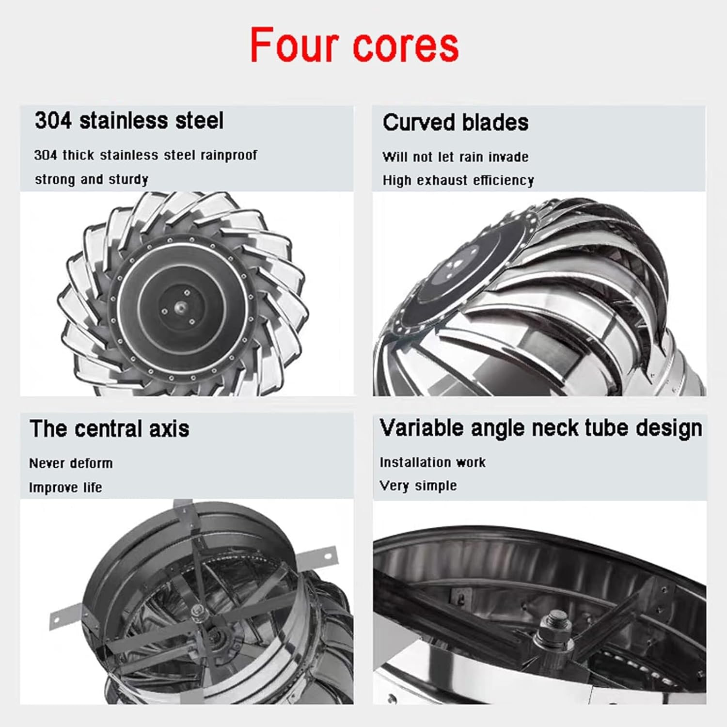Fireplace Chimney Caps Rotating Chimney Cowl Cap, Chimney Spinner Cowl, Rotating Chimney Cowl Cap,Stainless Steel Spinning Ventilation Chimney Cowl Steel Chimney Cowl Spinner