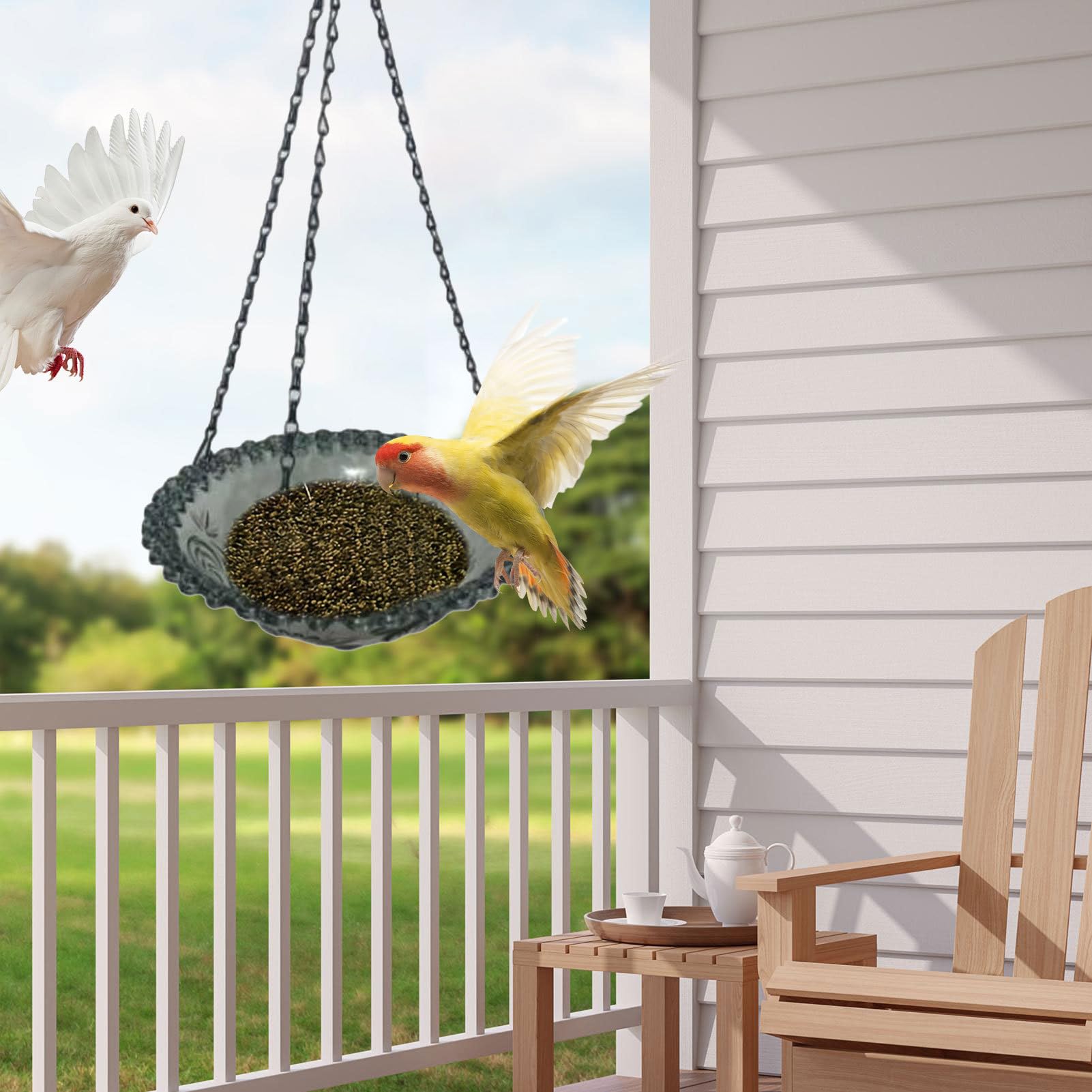 Abreuvoir pour Oiseaux - Petit Bain d'oiseaux,Décoration De Jardin pour Mangeoire Et Abreuvoir Oiseaux Bassin Extérieur Terrasse Pergola Pavillon Intérieur