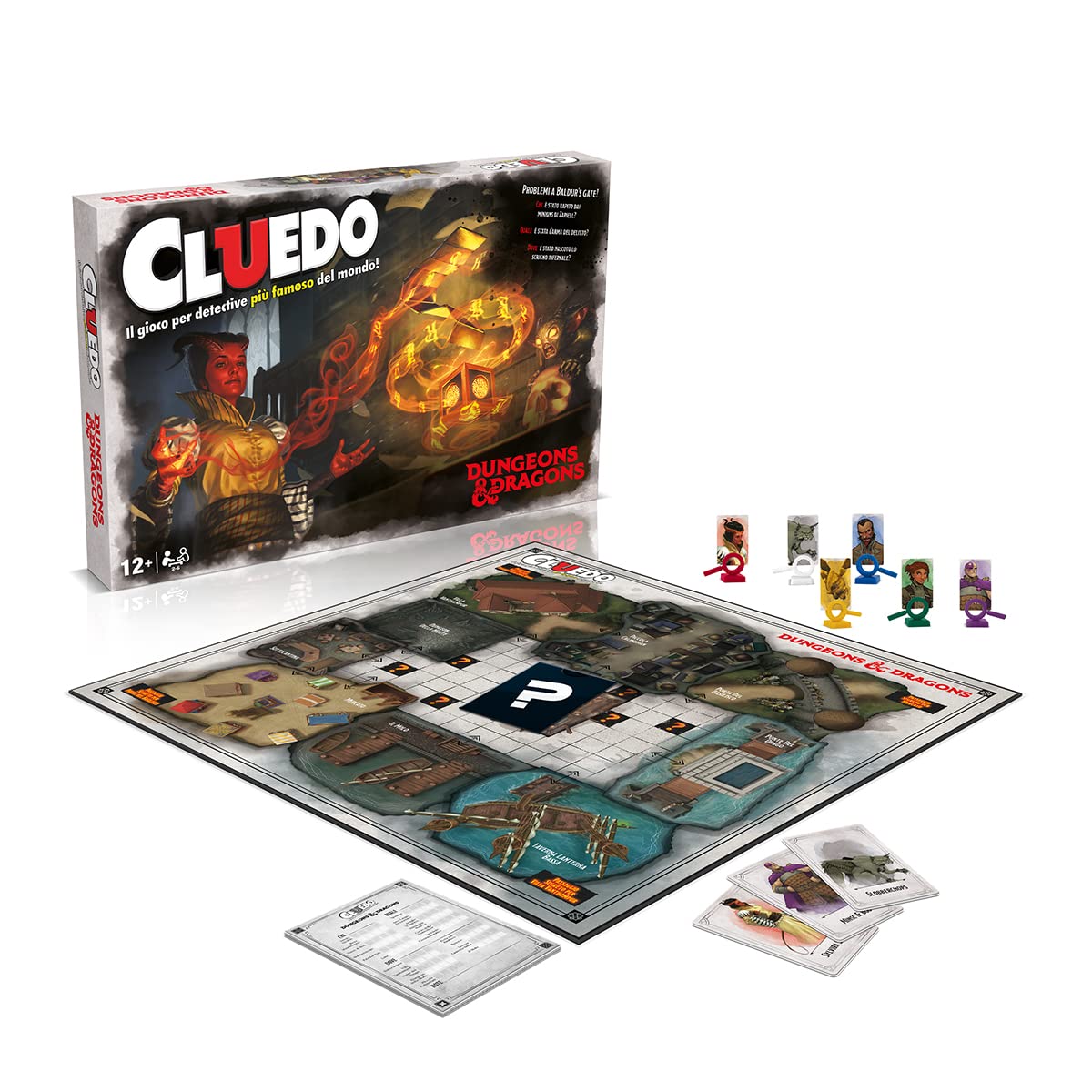 Winning Moves Cluedo Gioco da Tavolo Italiano Dungeon and Dragons - Giochi da Tavolo Adulti e Bambini, per 2 a 6 Giocatori, Giochi da Tavolo Bambini 12 Anni
