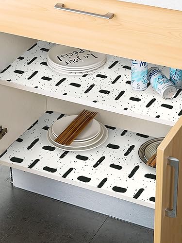 Miniatura 7 de Heroad Papel tapiz de 16.1 x 236 pulgadas, diseño bohemio de líneas cortas, papel de contacto autoadhesivo para gabinetes, impermeable, grueso,