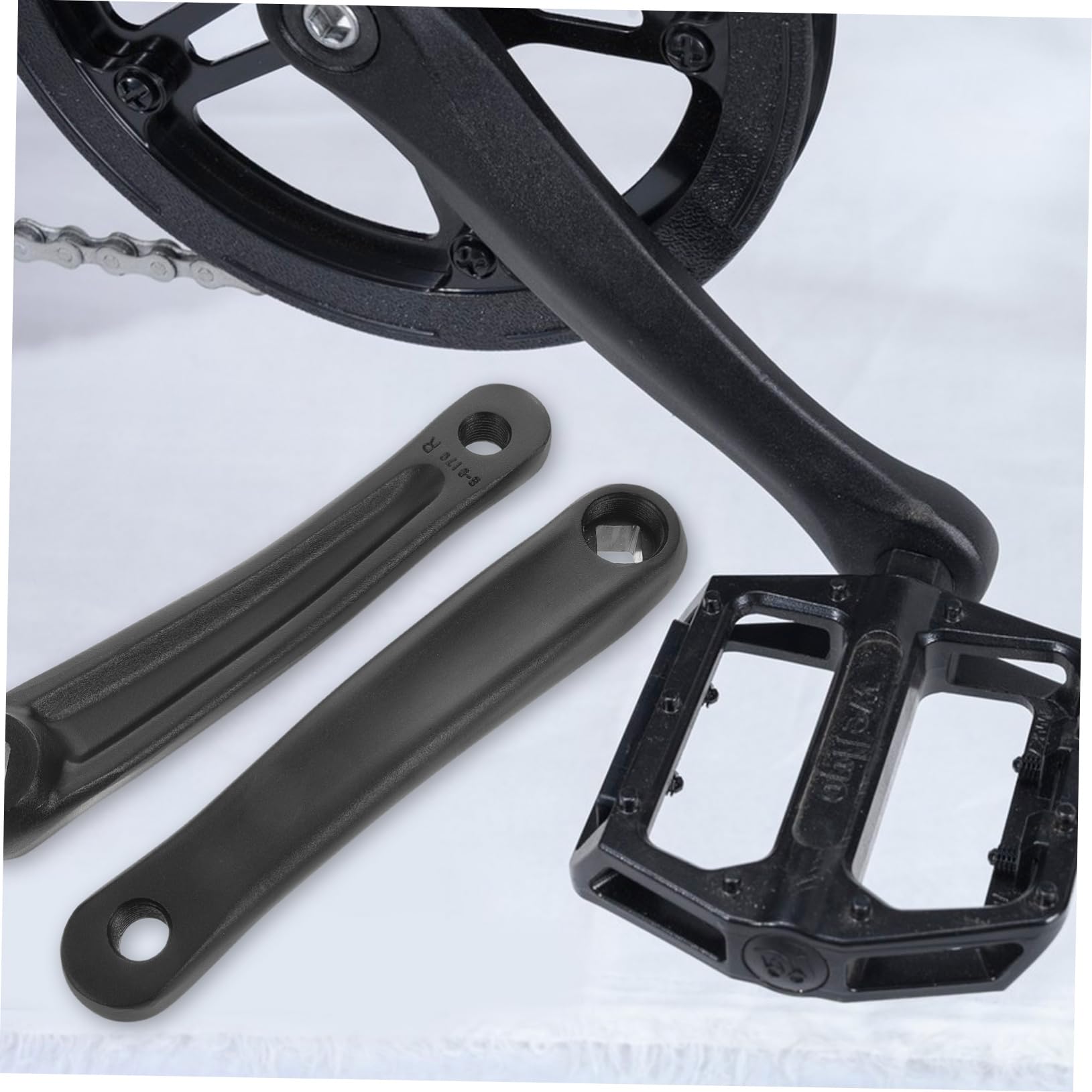 HEMOTON 2pezzi Pedivelle per Bici Braccio Pedivella Compatibile Mountain Bike Bicicletta da Strada Bici Elettrica Foro Quadrato Orizzontale Realizzato in Metallo