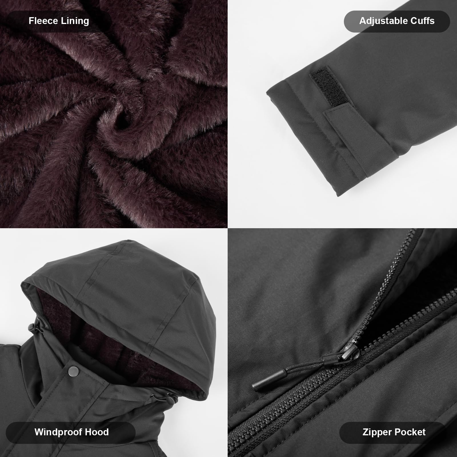 Chaqueta Calefactable Mujer Capucha de Esquí con Grafeno, Impermeable y Cortaviento, Forro Polar, 6 Zonas de Calor, Batería 20000mAh para Senderismo y Invierno
