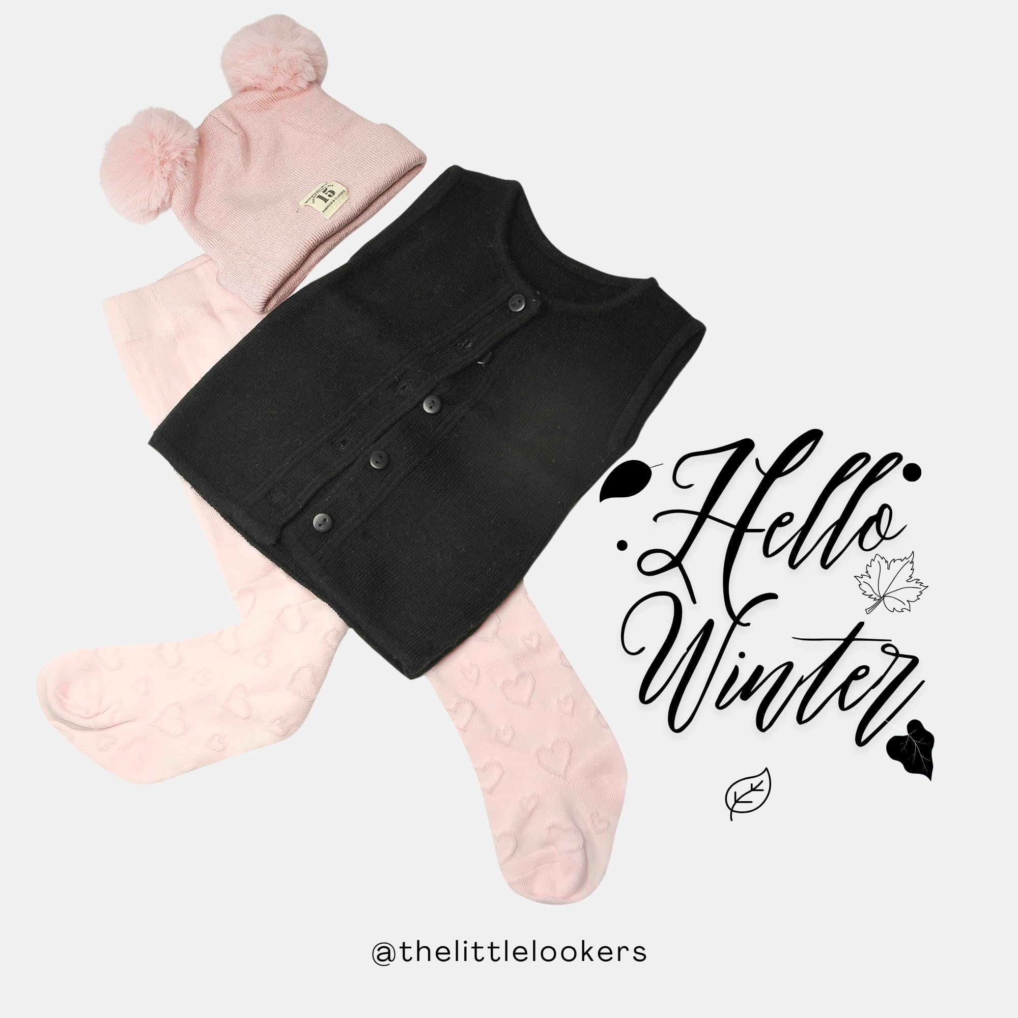 THE LITTLE LOOKERS Front Open Half Sleeves Sweaters/Inner/Bandi/Wollen Vest for New Born Babies/Infants(0-3 Months) (Black & White) - Image 7 thumbnail