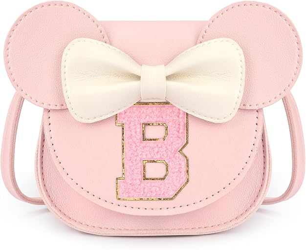 mibasies Toddler Purse Girl Gifts: Girls Birthday Gifts for 3-8 - Toys for Ages 2-4 Purse, Pink, Letter B