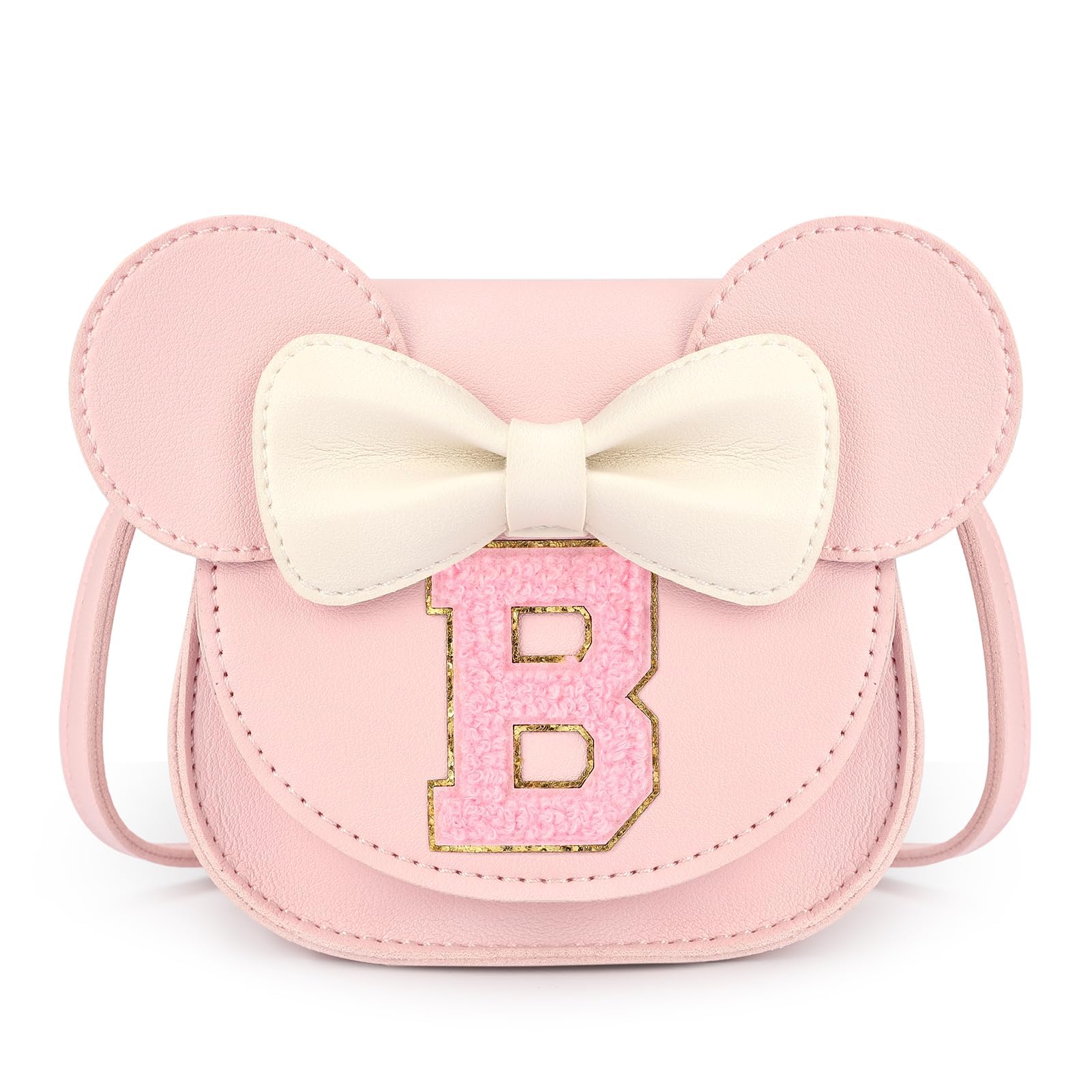 mibasies Toddler Purse for Girls Age 3-8, Pink Letter B Toy Birthday Gift