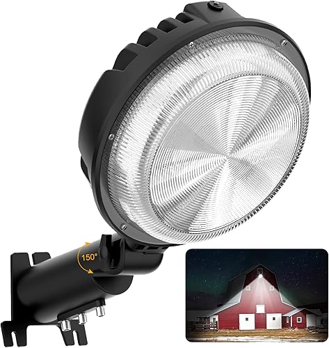 Vista 9 de Paquete de 4 luces LED de granero, 150 W, 20000 lúmenes, luces de área de patio del atardecer al amanecer, iluminación al aire libre con fotocélula