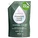 Puracy Foaming Hand Soap Refill - Plant-Powered Natural Hand Soap As Seen on TikTok, Non-Toxic, Sulfate-Free Liquid Soap, Moisturizing Foam Handwash Liquid (Cucumber & Mint, 48 fl oz)