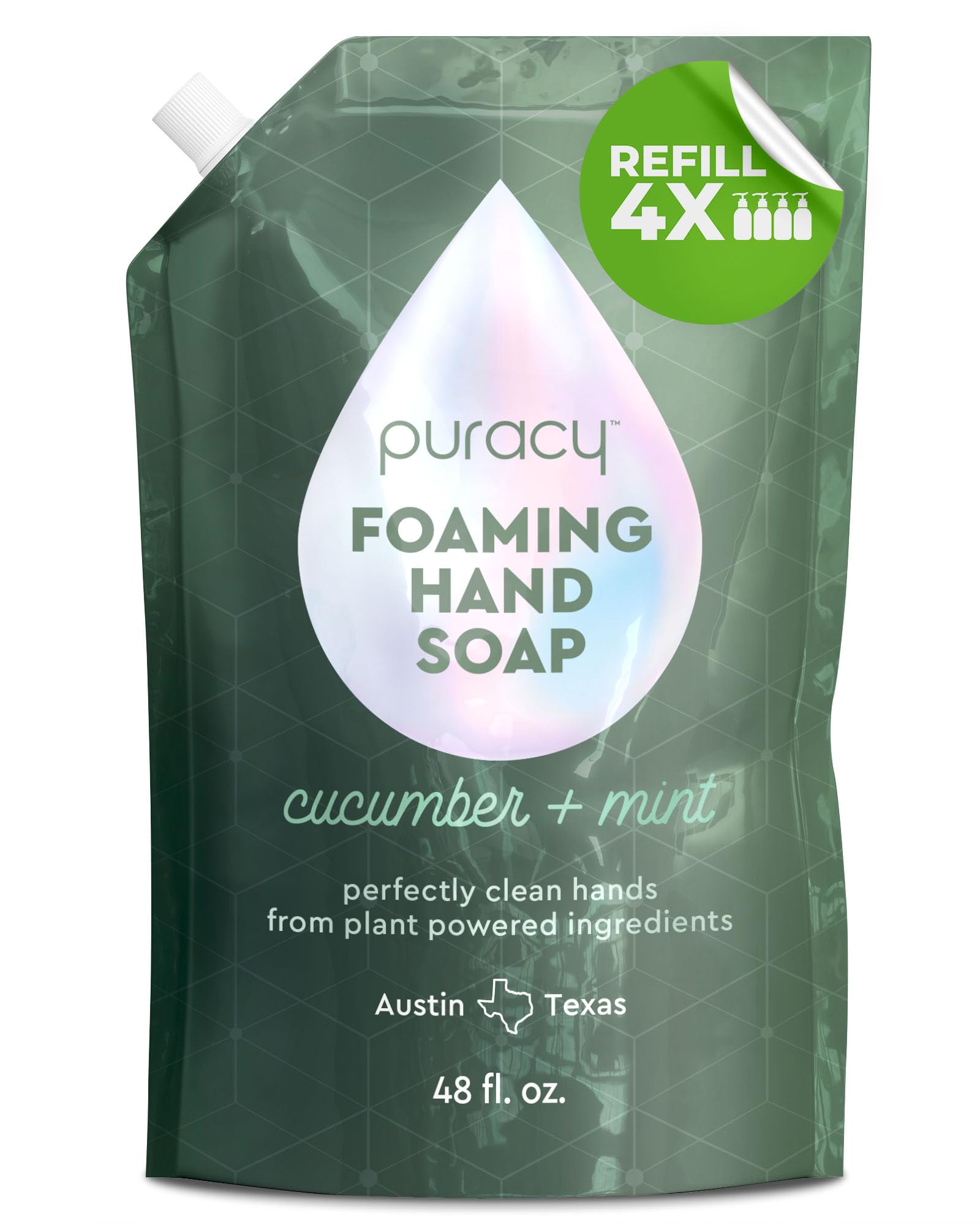 Puracy Foaming Hand Soap Refill - Plant-Powered Natural Hand Soap As Seen on TikTok, Non-Toxic, Sulfate-Free Liquid Soap, Moisturizing Foam Handwash