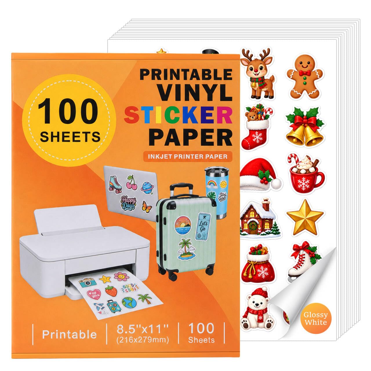 Veicevol Carta adesiva in vinile stampabile per stampanti a getto